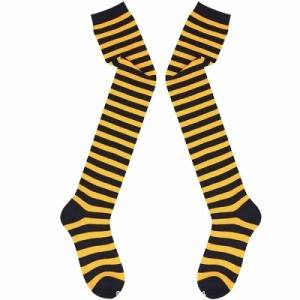 ニーハイ　黒／オレンジ