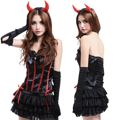 年中無休！即日発送OK！3000円以下の激安ハロウィンコスチューム・デビル・チューブトップ・フリル