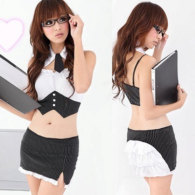 ネクタイ付け襟・グラマラスオフィスレディ