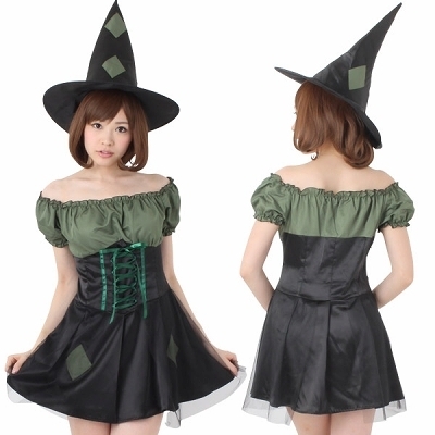 年中無休！即日発送OK！3000円以下の激安ハロウィンコスチューム・魔女・オフショルダー
