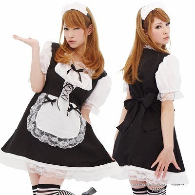 b17524 メイド服の特大サイズ（jumbo）・ＡＫＩＢＡりぼんメイド　ＬＬ