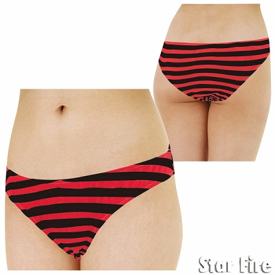 b19116　お肌に優しいパイル素材を使用！ローターポケット付きしましまショーツ。