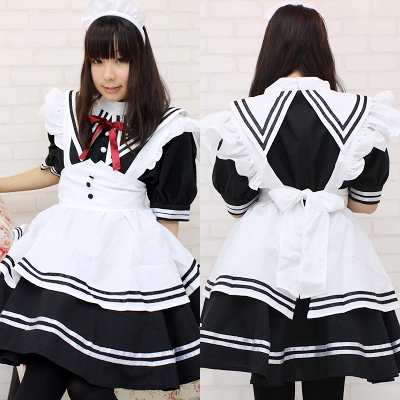 cm0362 メイド服の特大サイズ（jumbo）・セーラーメイド　ＢＩＧ