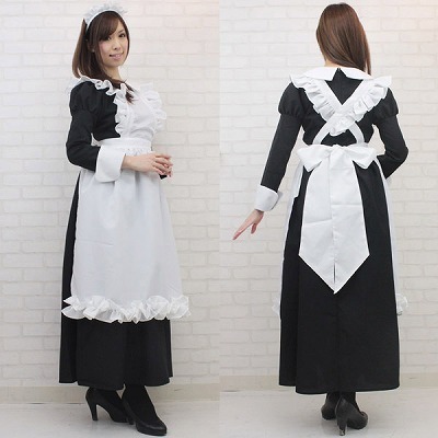 cm0854 メイド服の特大サイズ（jumbo）・マリーロングメイド　ＪＵＭＢＯ
