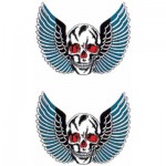 ハロウィンタトゥーシール・羽ドクロ