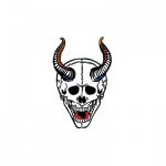 ハロウィンタトゥーシール・角ドクロ