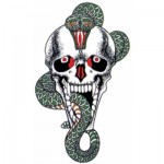 ハロウィンタトゥーシール・ドクロ蛇