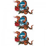 ハロウィンタトゥーシール・蛇とドクロ