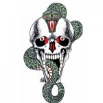 ハロウィンタトゥーシール・ドクロ蛇