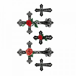 ハロウィンタトゥーシール・薔薇十字架