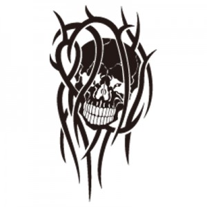 ハロウィンタトゥーシール・トライバル骸骨