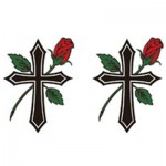 タトゥーシール　ローズ＆クロス