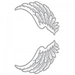 タトゥーシール　天使の羽根・銀ミニ