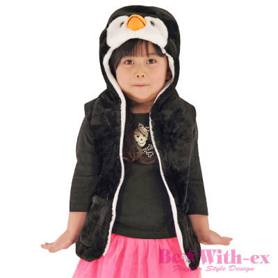 ふわもこキッズベスト　ペンギン