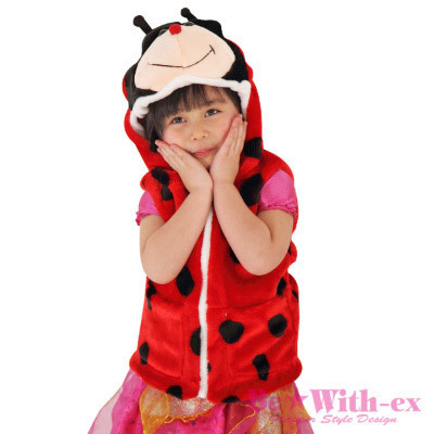 ふわもこキッズベスト　てんとう虫