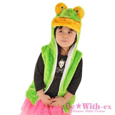 ふわもこキッズベスト　かえる