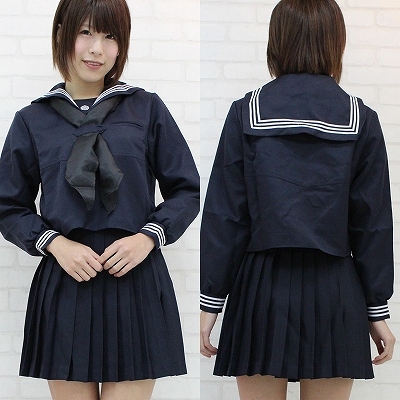 黒セーラー コス 通販・黒スカーフのセーラー服（冬服）　Ｍ