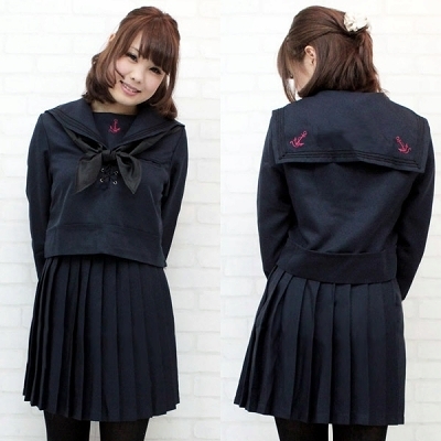 黒セーラー コス 通販・私立女子校のセーラー服（冬服）　Ｍ