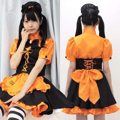 ハロウィンの業務用仮装にどうぞ！ミアグループオフィシャル　ミアカフェ・ミニ制服　パンプキン