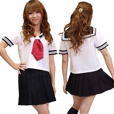 通販コスプレセーラー服・セーラー服・前開きボタン　Ｌ