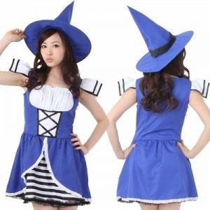 激安ハロウィン コスプレ・魔女・ボーダーフレア