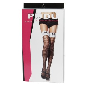 女装 ストッキング・白レースガーターストッキング