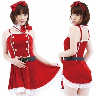 黒ベルト付きの激安でお得なサンタガールです。