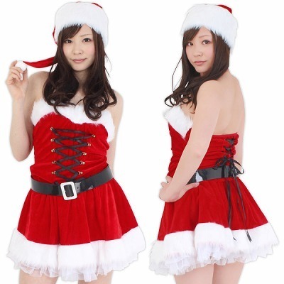 黒ベルト付きの激安でお得なサンタコスです。