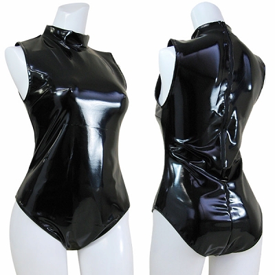 エナメル レオタード 女装